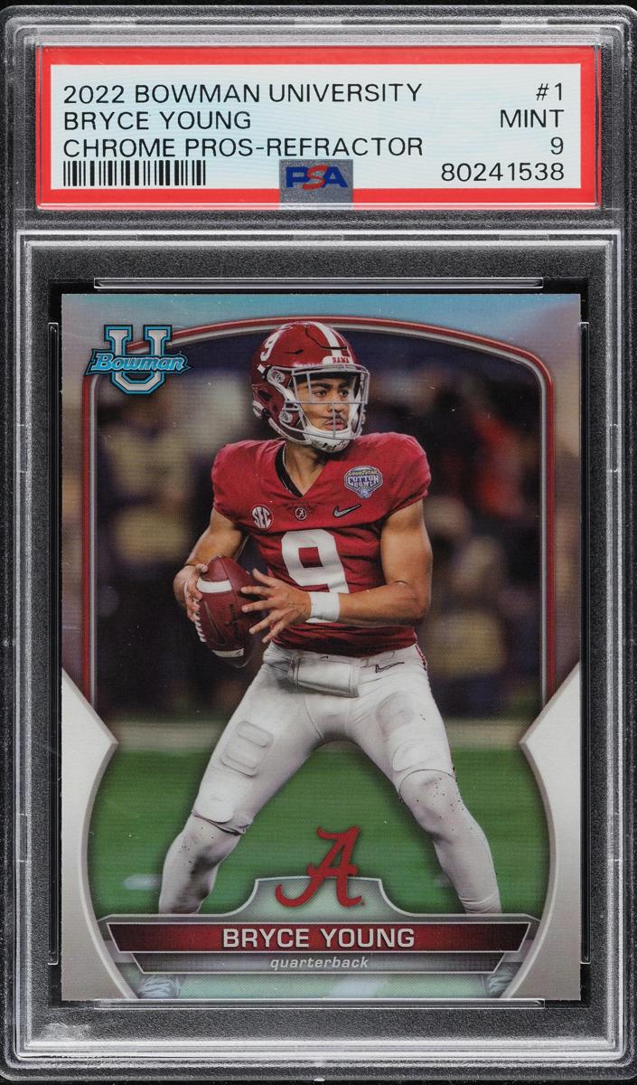 2022 Bowman Chrome University Football Refractor Bryce Young #1 PSA 10