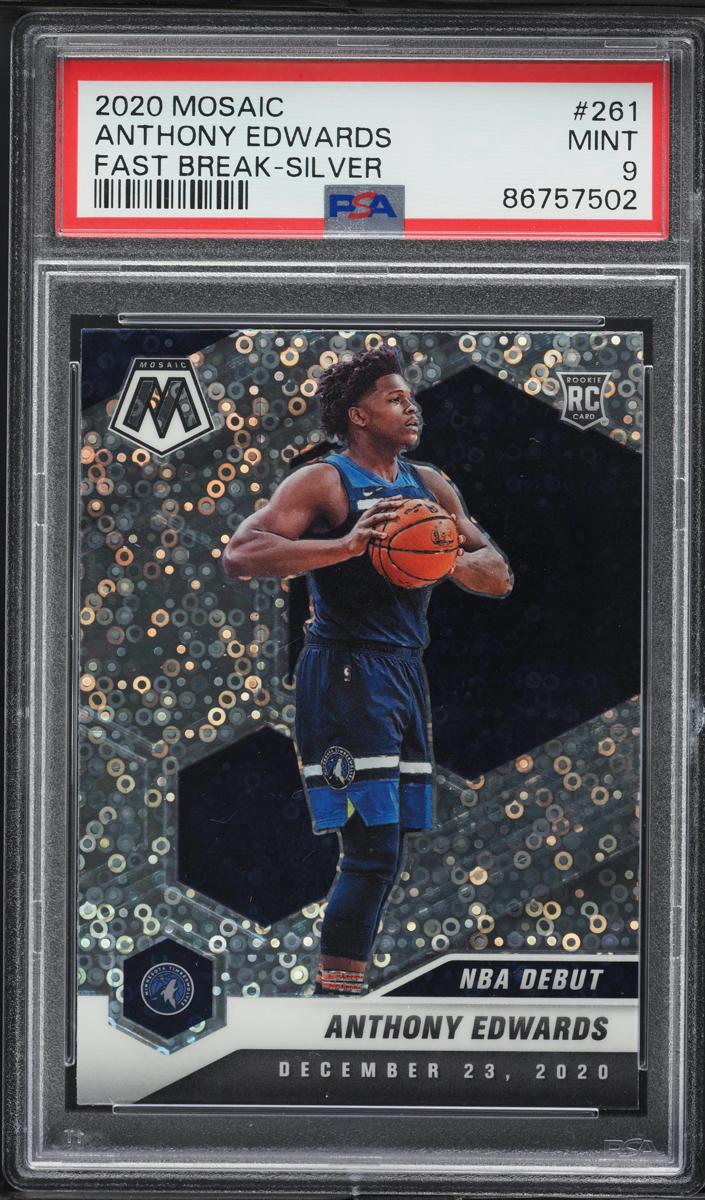 2020 Panini Mosaic Basketball Fast Break Silver Anthony Edwards #261 PSA 9