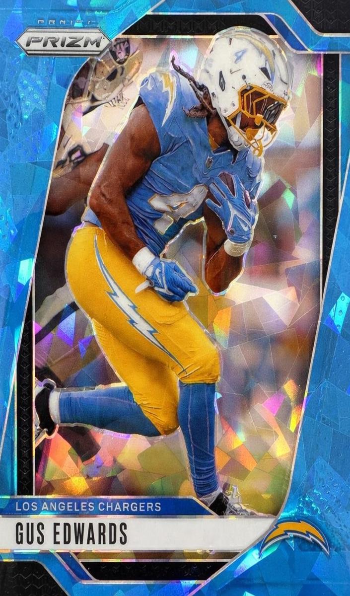 2024 Panini Prizm Football Blue Ice Gus Edwards #158