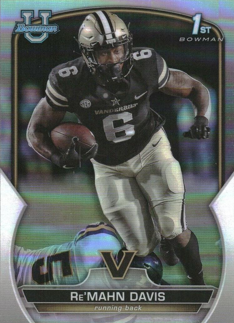 2022 Bowman University Chrome Football Refractor Re'Mahn Davis #8