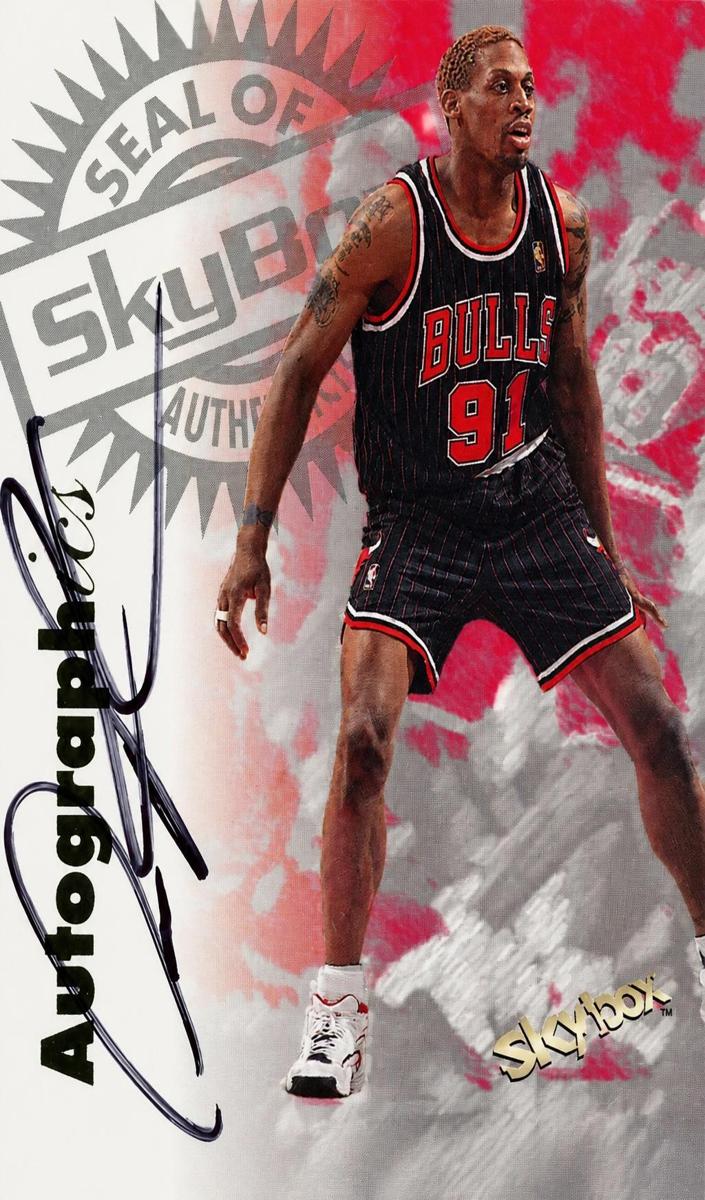 1997 Skybox Premium Basketball Dennis Rodman #91 PSA 8