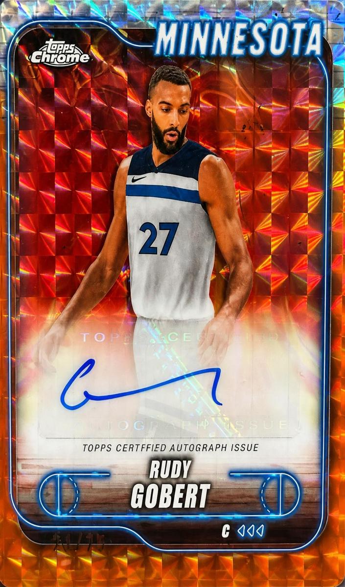 2024 Topps Chrome Basketball Orange Refractor Rudy Gobert #TCA-RG PSA 10