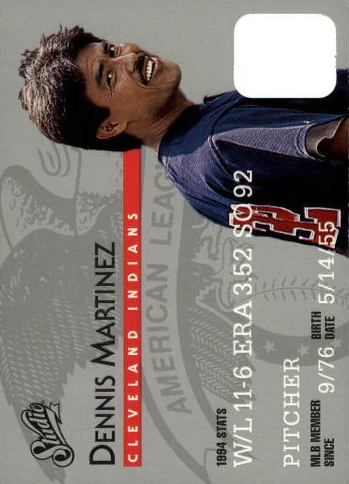 1995 Studio Baseball Dennis Martinez #77