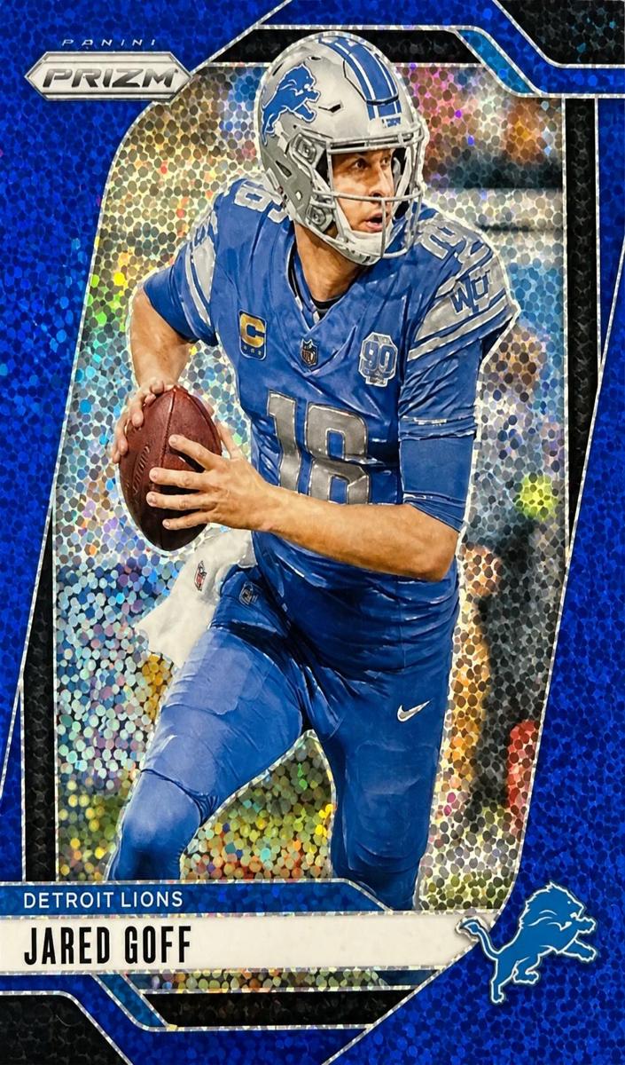 2024 Panini Prizm Football Blue Sparkle Jared Goff #92