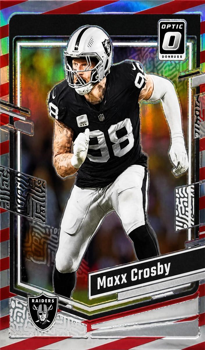 2023 Donruss Optic Football Freedom Maxx Crosby #100 PSA 8.5