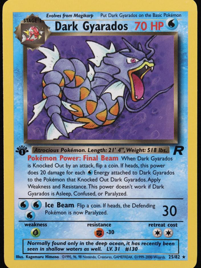 2000 Pokemon Team Rocket 1st Edition Dark Gyarados #25 PSA 9