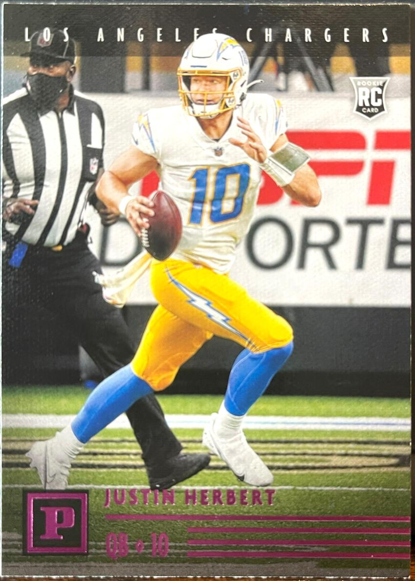 2020 Panini Chronicles Football Pink Justin Herbert #203 PSA 10