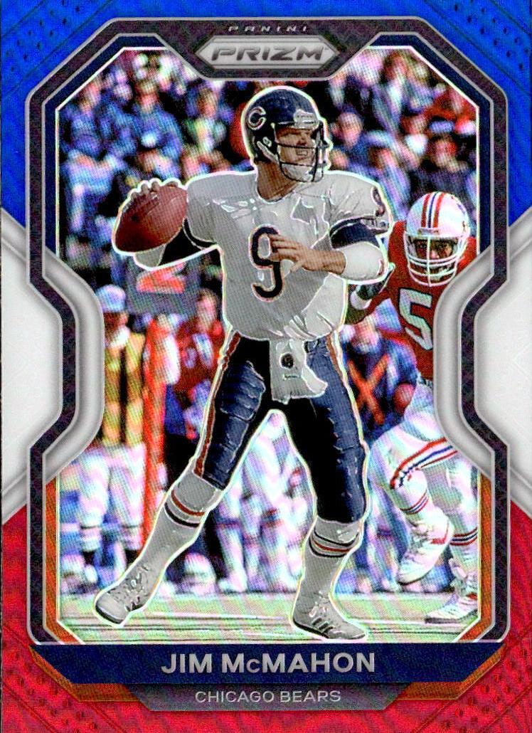 2020 Panini Prizm Football Red White and Blue Prizm Jim McMahon #195