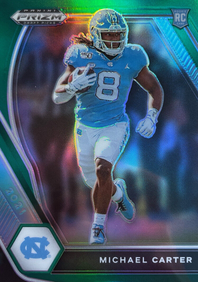 2021 Panini Prizm Draft Picks Football Green Michael Carter #158