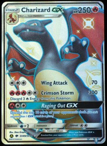 2019 Pokemon Sun & Moon Hidden Fates Charizard GX #SV49