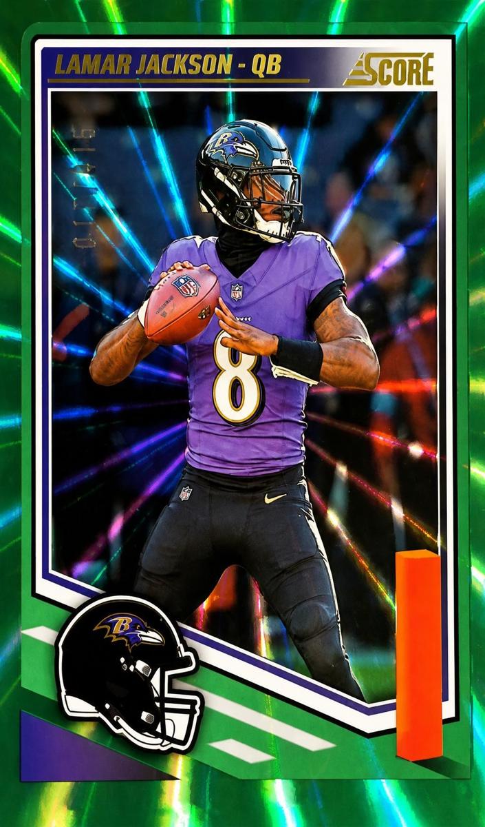 2025 Panini Score Football Green Lamar Jackson #75