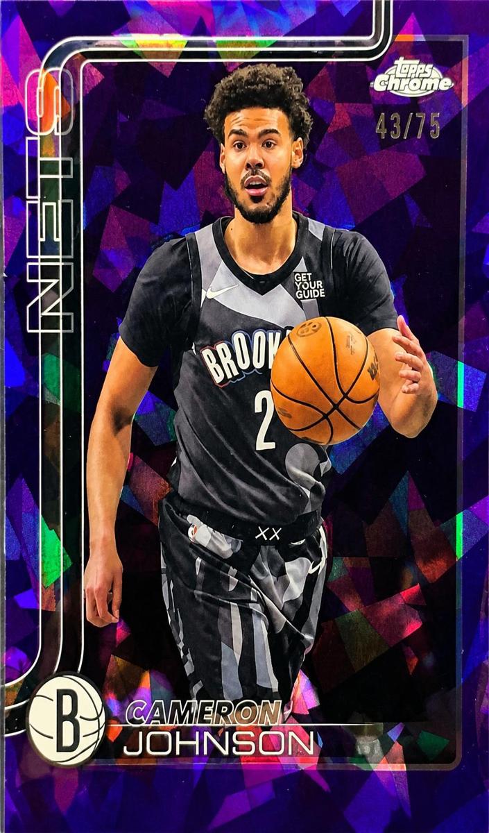 2025 Topps Chrome Sapphire Basketball Purple Cameron Johnson #84 PSA 9