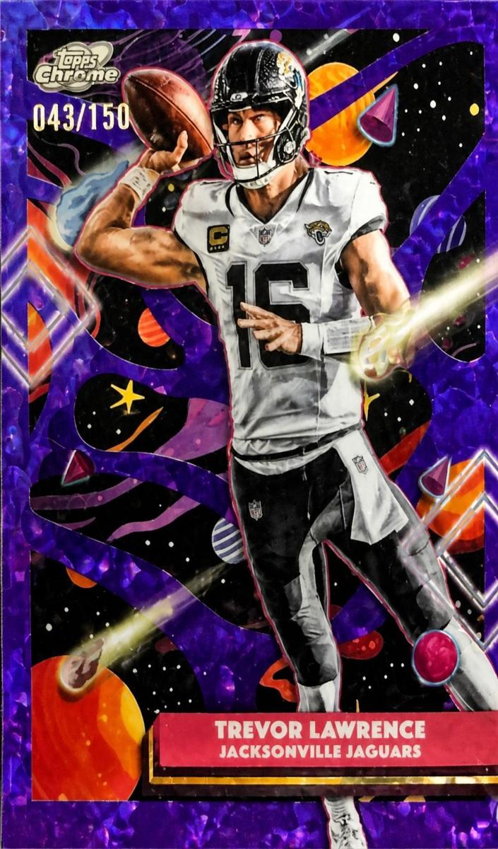 2025 Topps Cosmic Chrome Football Purple Nebula Refractor Trevor Lawrence #44