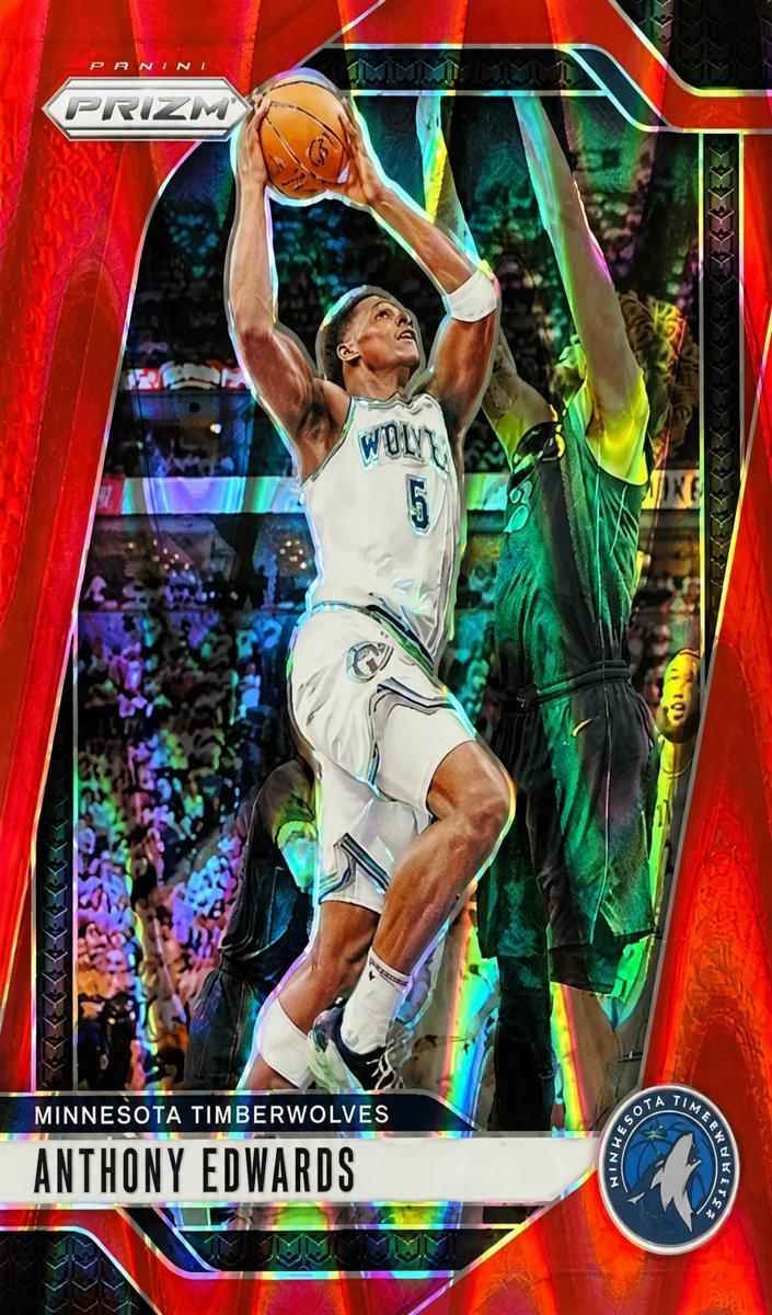2024 Panini Prizm Basketball Red Seismic Anthony Edwards #100