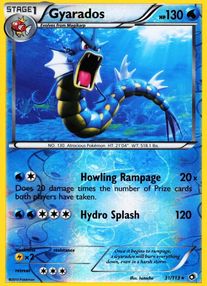 2013 Pokemon Black & White Legendary Treasures Reverse Holo Gyarados #31