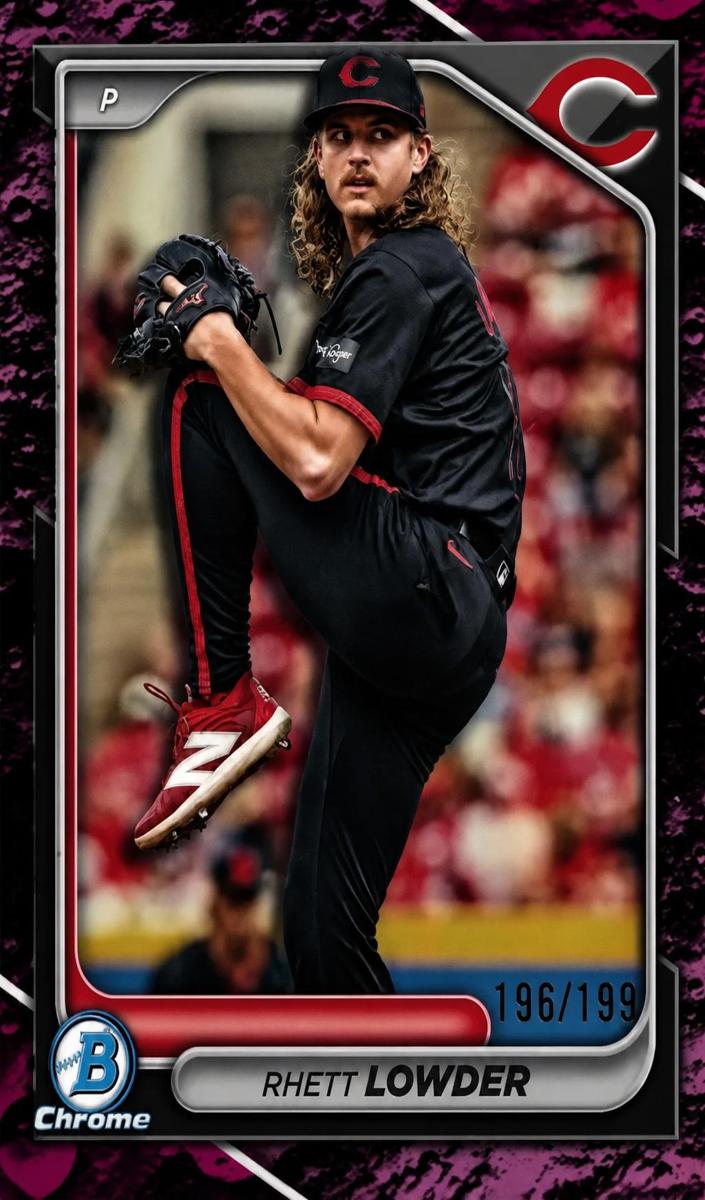 2024 Bowman Draft Chrome Baseball Fuchsia Lunar Refractor Rhett Lowder #BDC-23 PSA 10