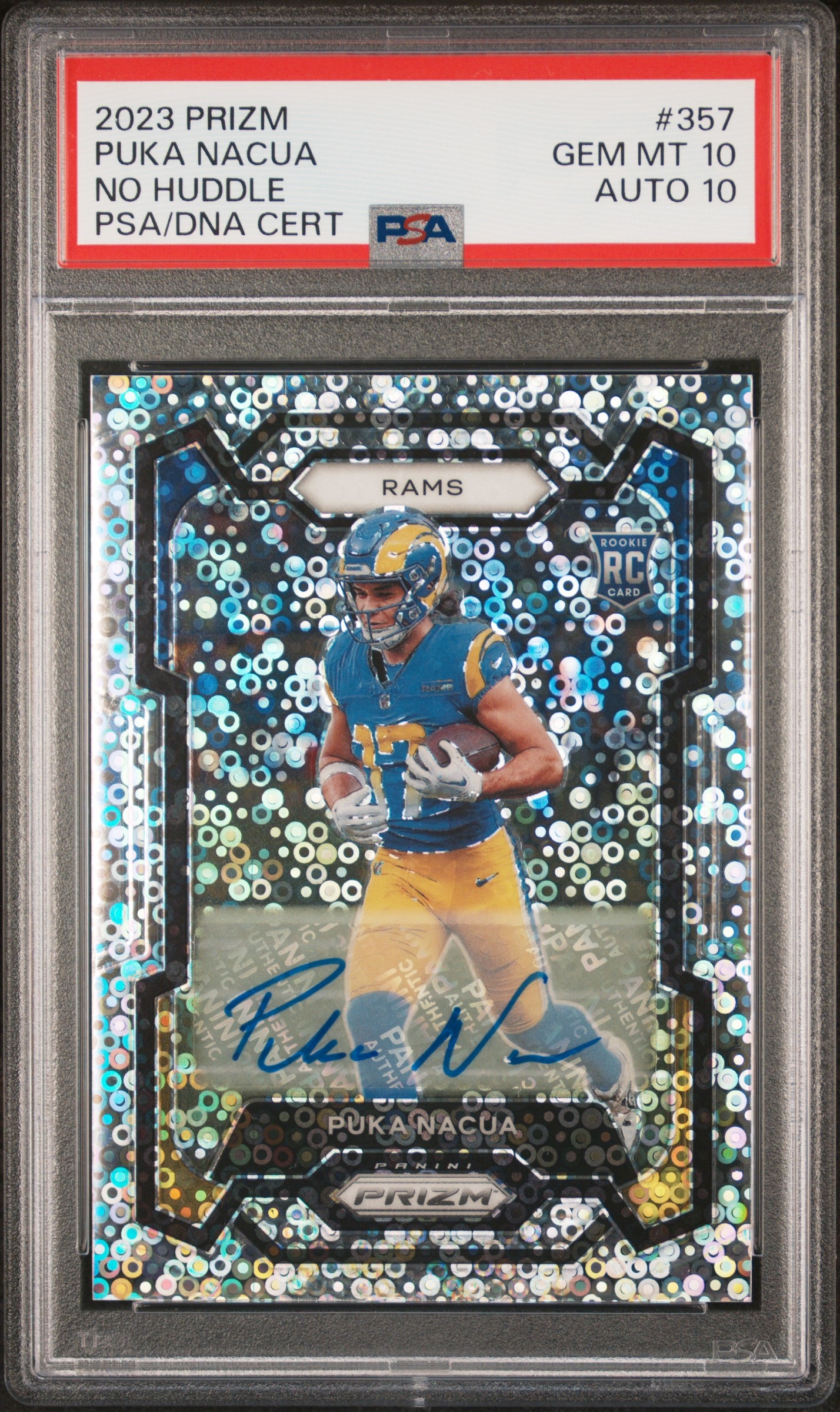 2023 Panini Prizm Football No Huddle Puka Nacua #357 PSA 10