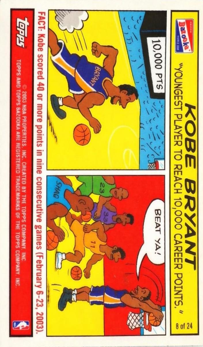 2003 Topps Bazooka Basketball Kobe Bryant #8 PSA 9