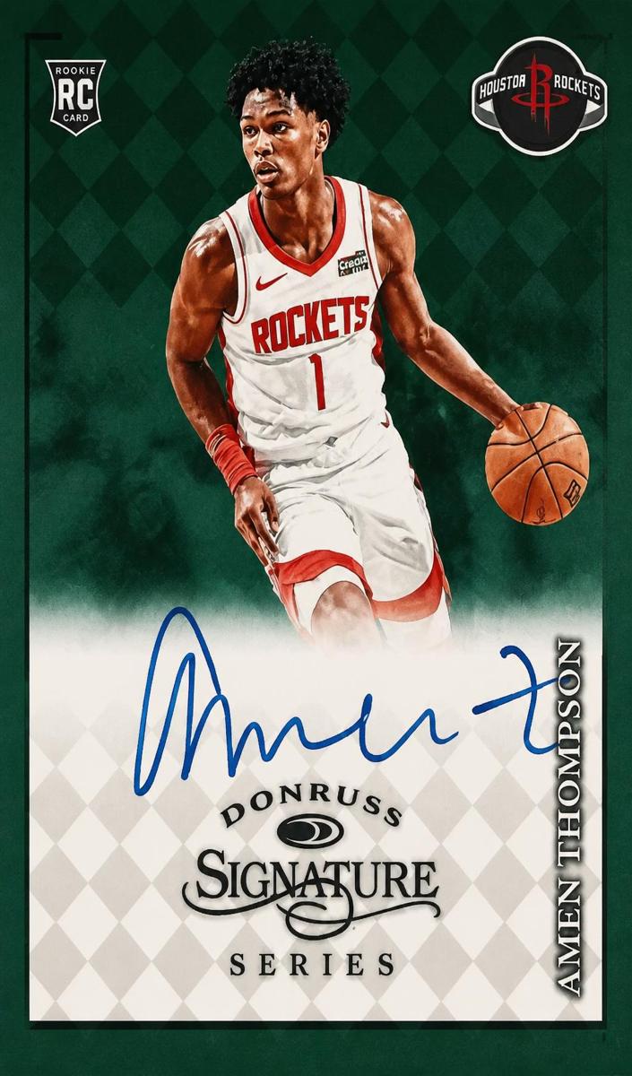 2023 Panini Donruss Basketball Holo Green Laser Amen Thompson #SS-AMN PSA 9