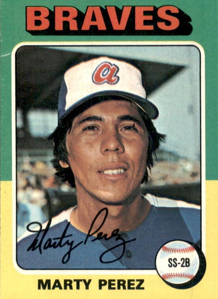 1975 Topps Baseball Marty Perez #499 PSA 8