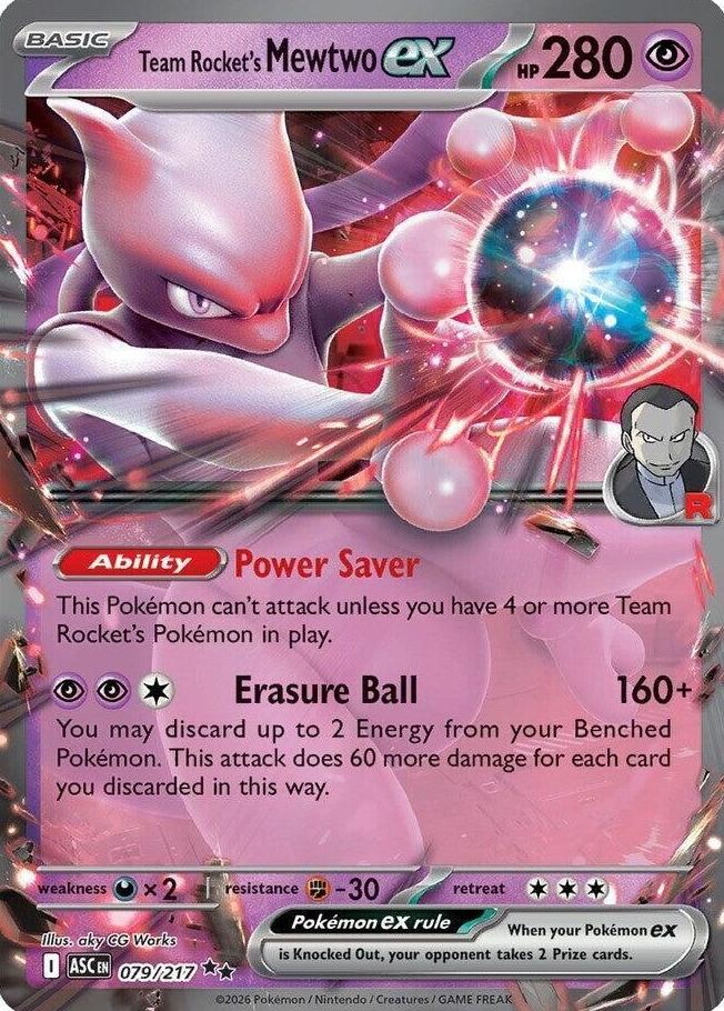 2026 Pokemon Mega Evolution Ascended Heroes Team Rocket's Mewtwo EX #79 PSA 10