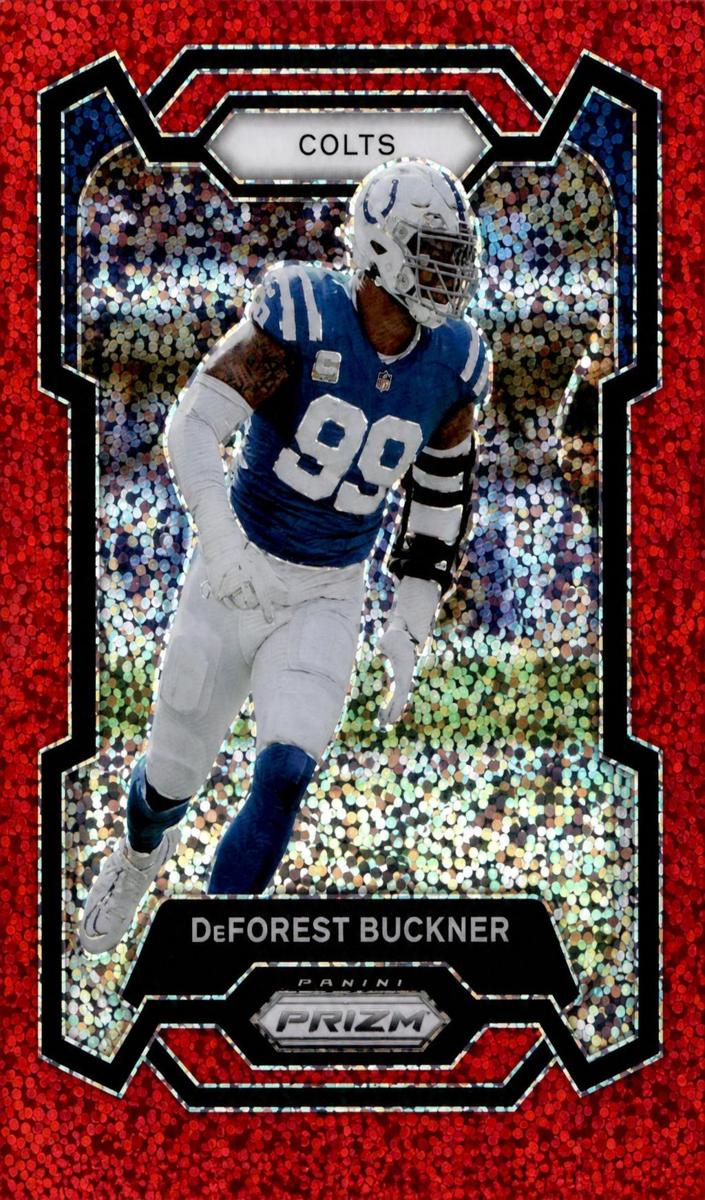 2023 Panini Prizm Football Red Sparkle DeForest Buckner #125