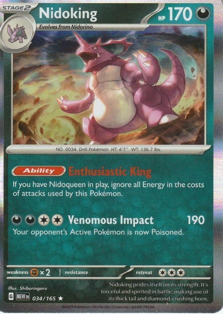 2023 Pokemon Scarlet & Violet 151 Nidoking #34