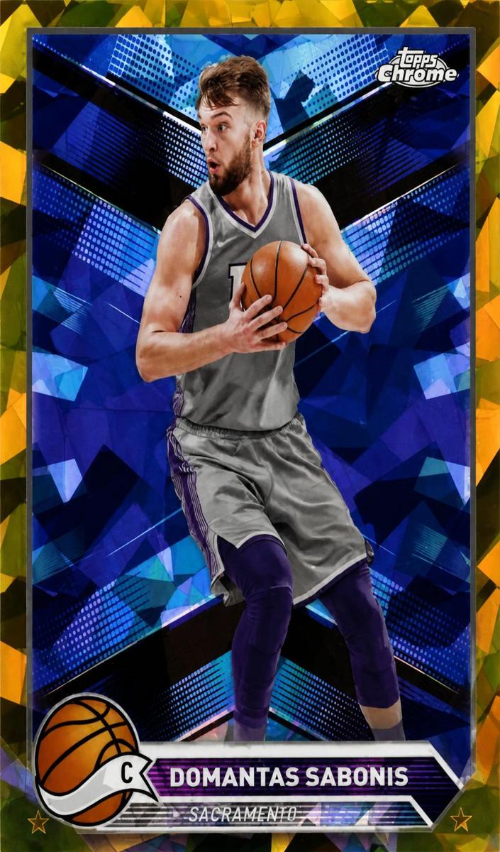 2023 Topps Chrome Sapphire Basketball Gold Domantas Sabonis #10 PSA 9