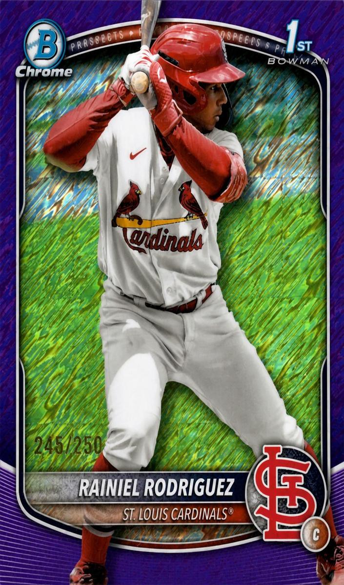 2025 Bowman Chrome Prospects Baseball Purple Shimmer Refractor Rainiel Rodriguez #BCP-200