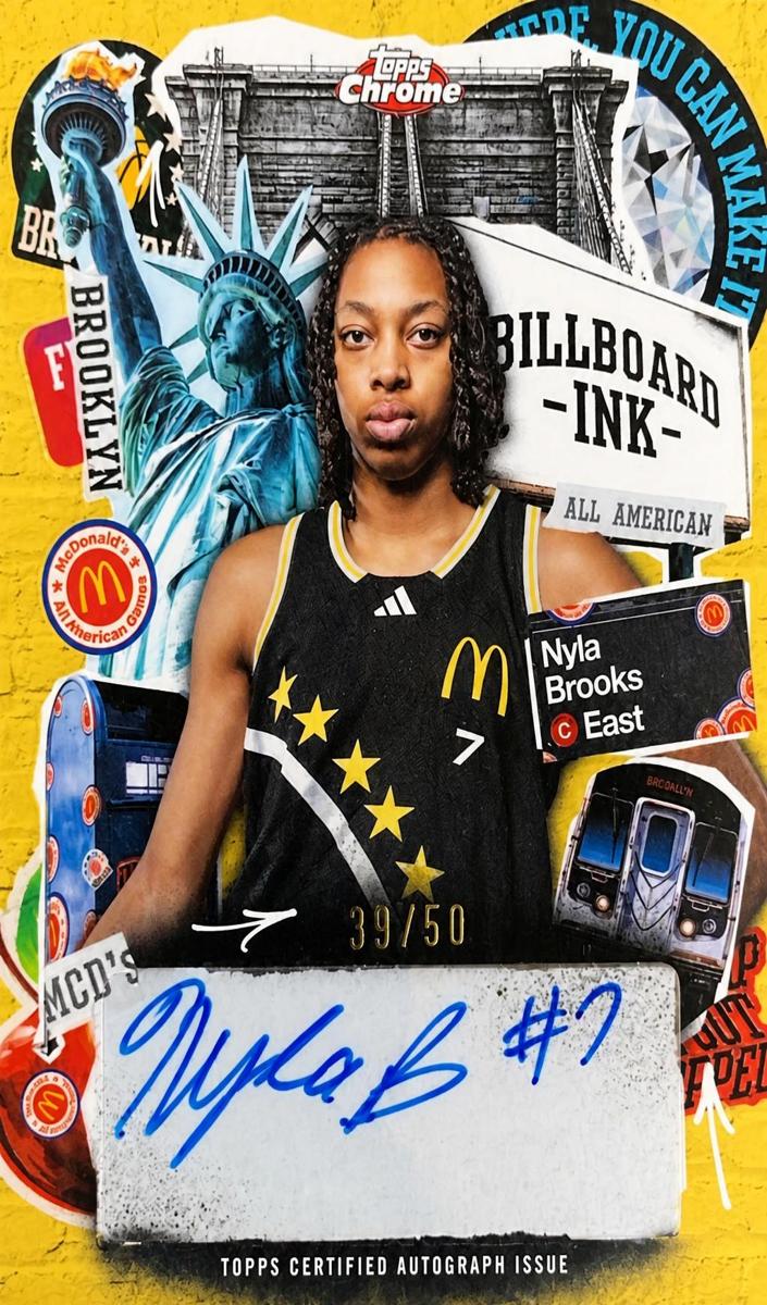 2025 Topps Chrome McDonald's All American Basketball Gold Refractor Nyla Brooks #BI-NBR
