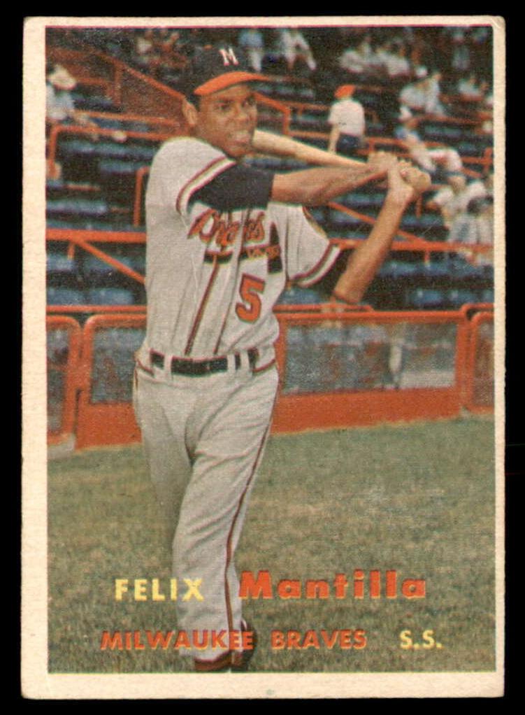 1957 Topps Baseball Felix Mantilla #188 PSA 7