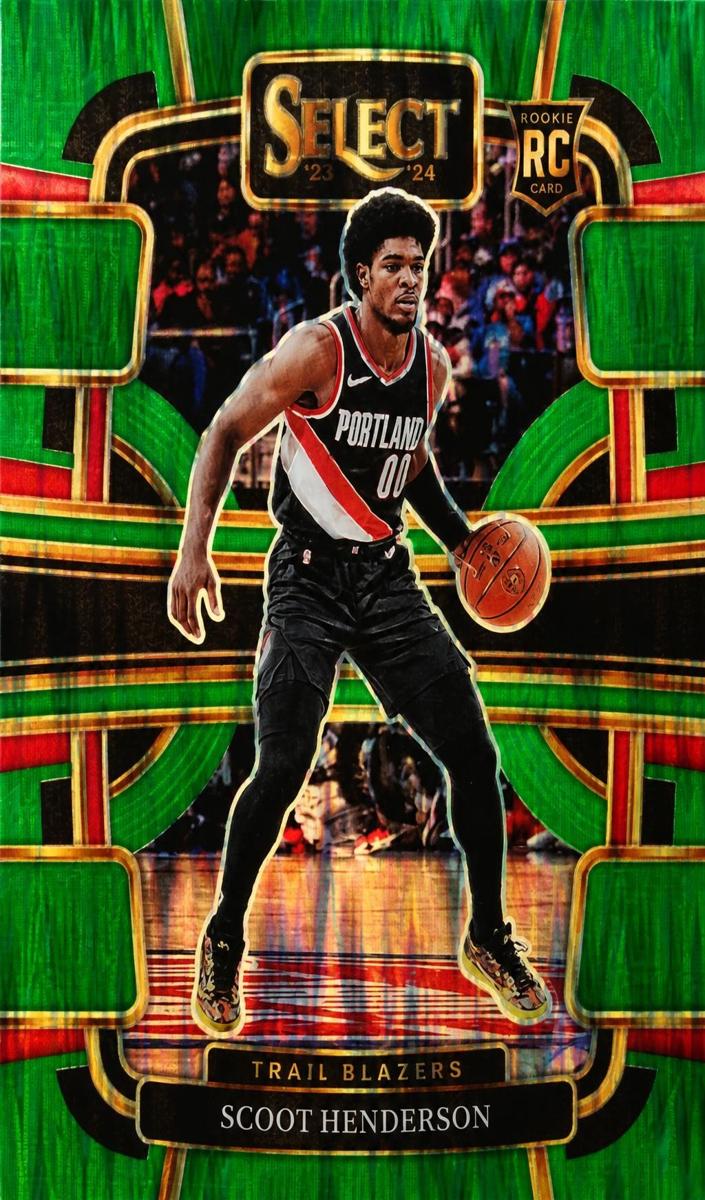 2023 Panini Select Basketball Green Shock Scoot Henderson #77 PSA 8