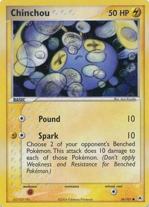 2004 Pokemon EX Hidden Legends Reverse Foil Chinchou #56 PSA 9