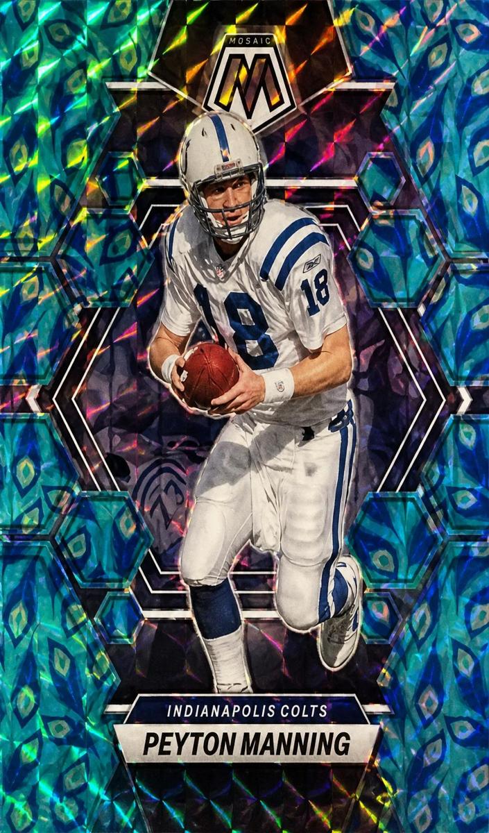 2023 Panini Mosaic Football Choice Peacock Peyton Manning #100 PSA 8.5
