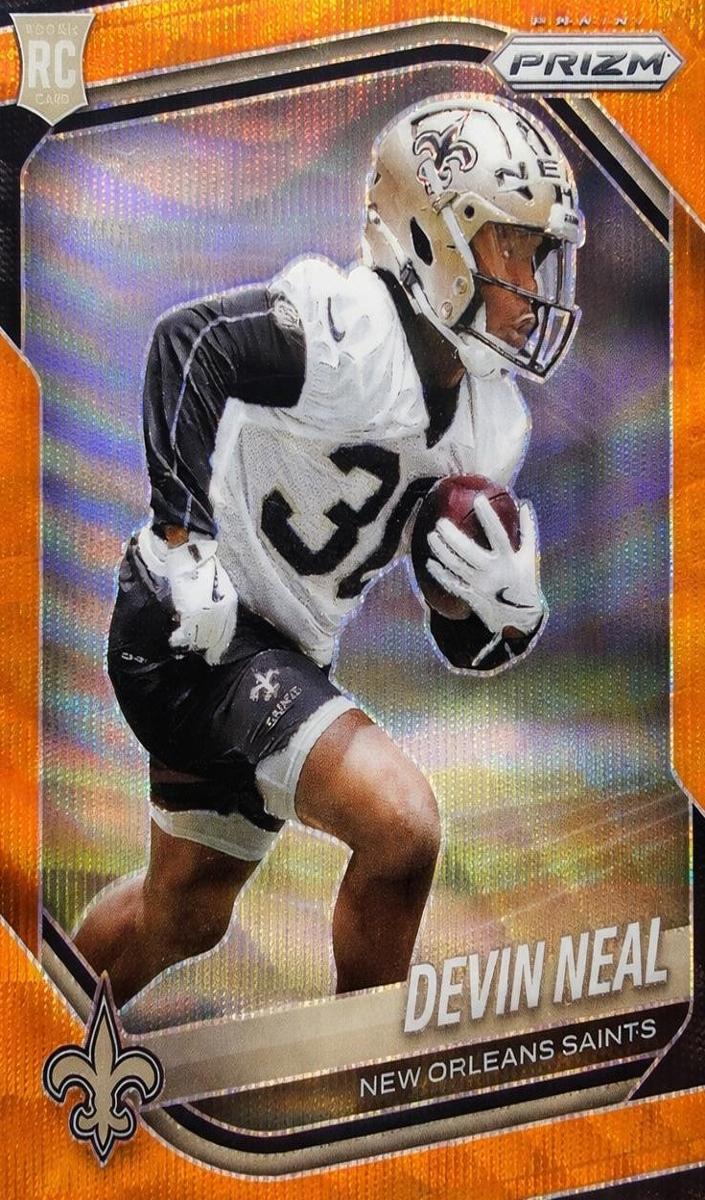 2025 Panini Prizm Football Orange Wave Devin Neal #393