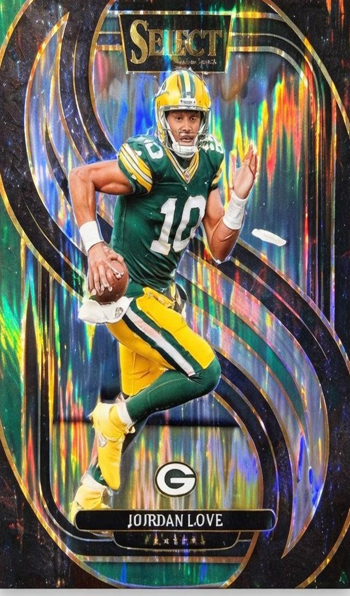 2024 Panini Select Football Green and Yellow Shock Jordan Love #172