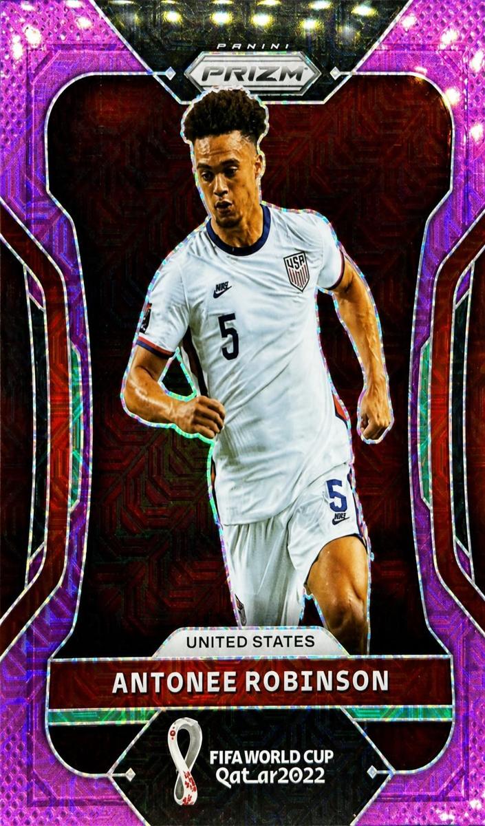 2022 Panini Prizm FIFA World Cup Qatar Soccer Prizms Purple Mojo Antonee Robinson #199