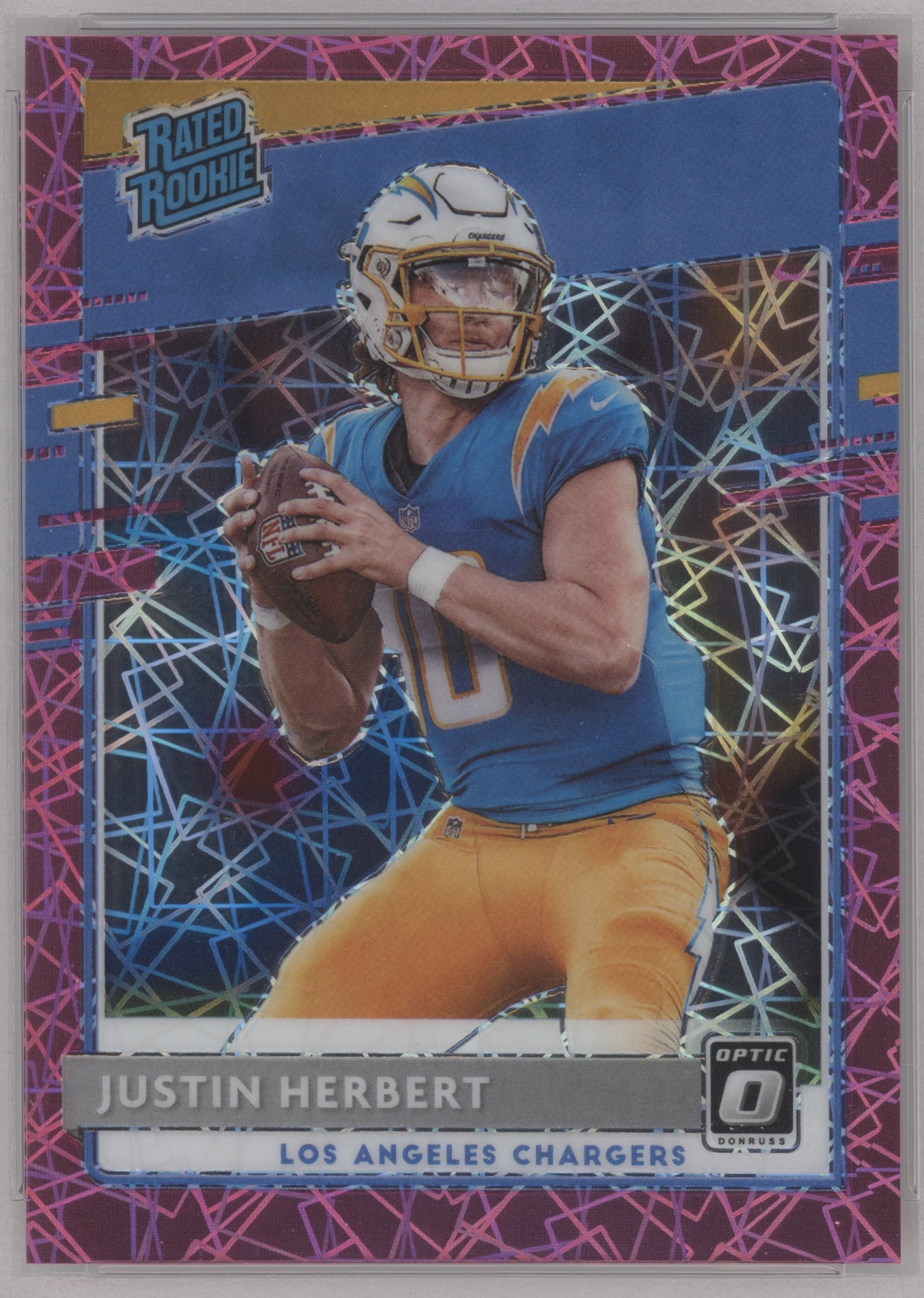 2020 Donruss Optic Football Pink Velocity Justin Herbert #153