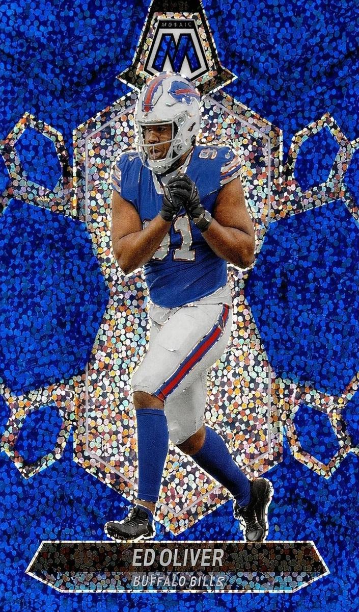 2024 Panini Mosaic Football Blue Sparkle Ed Oliver #26