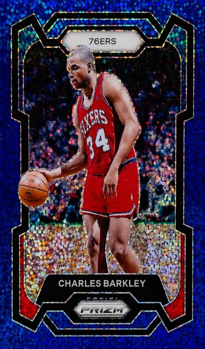 2023 Panini Prizm Basketball Blue Sparkle Charles Barkley #180 PSA 10