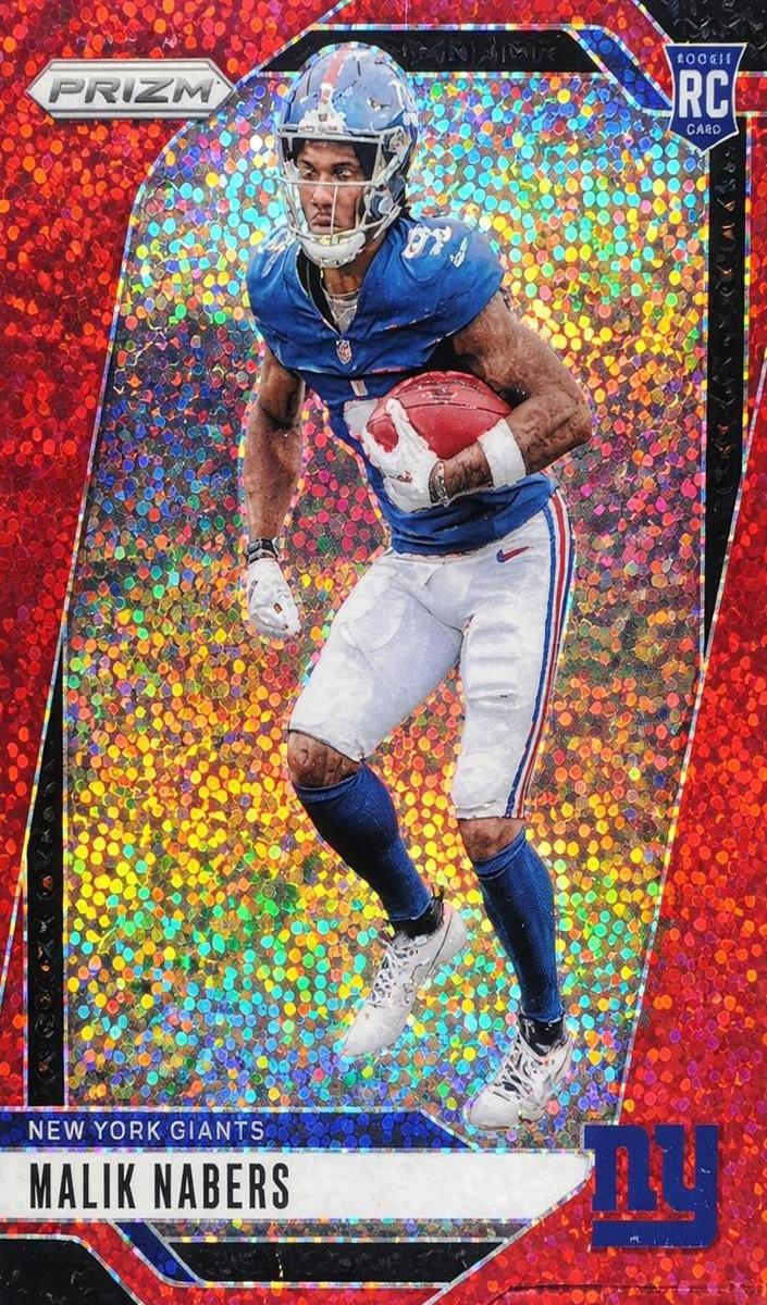 2024 Panini Prizm Football Red Sparkle Malik Nabers #370