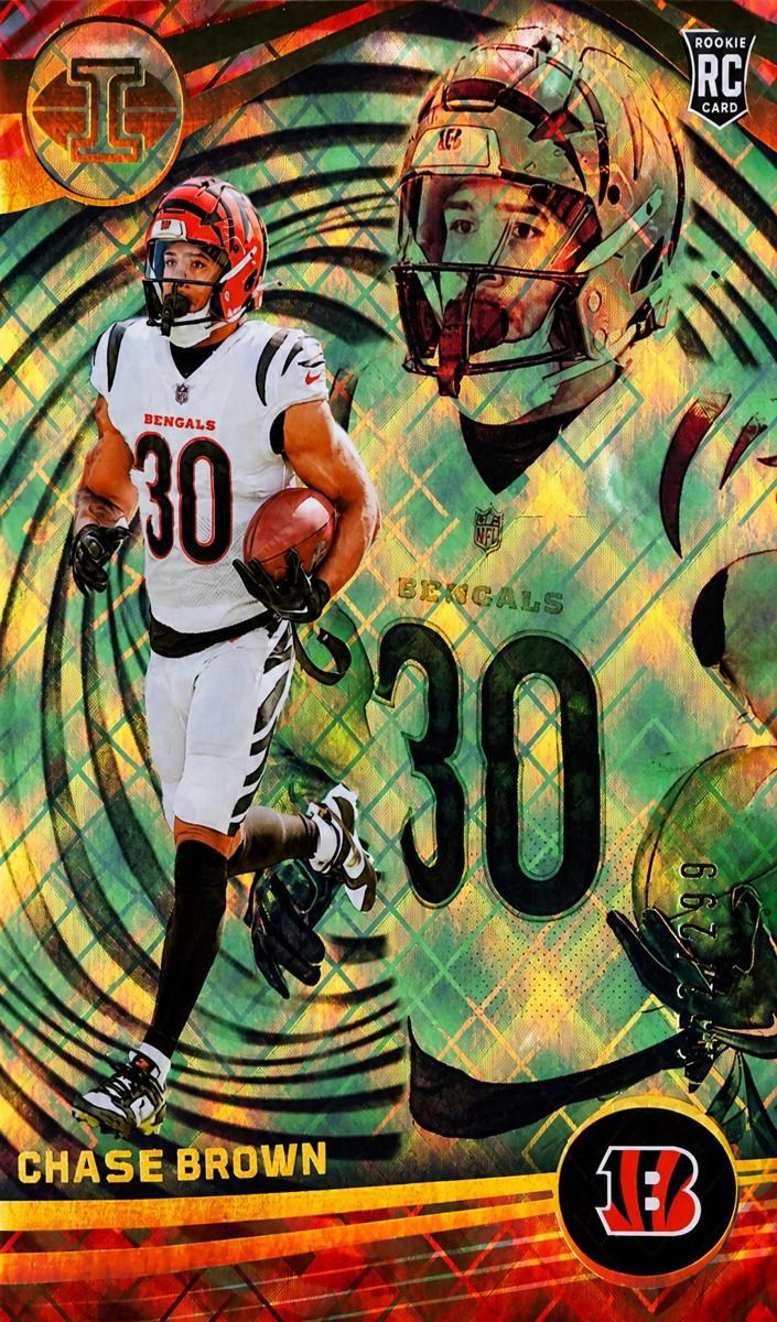 2023 Panini Illusions Football Trophy Collection Yellow Diamond Chase Brown #23