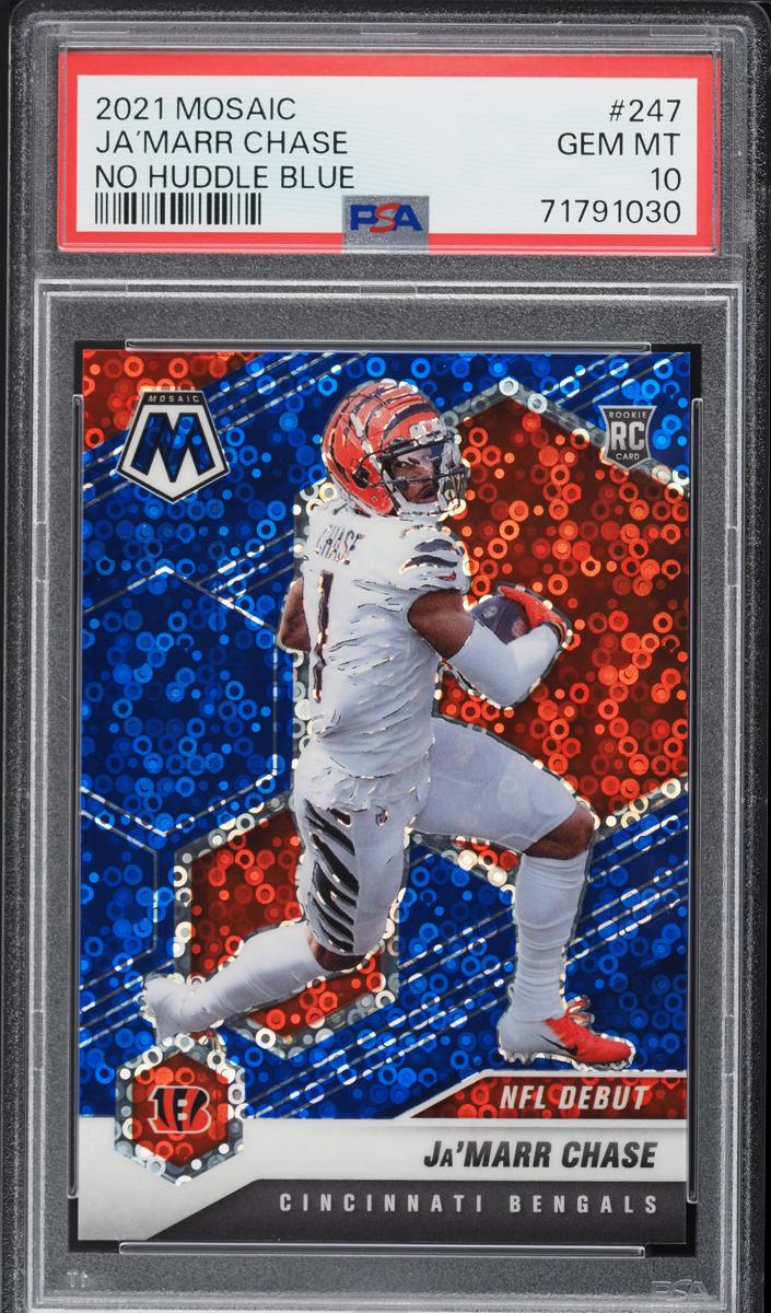2021 Panini Mosaic Football No Huddle Blue Ja'Marr Chase #247 PSA 9