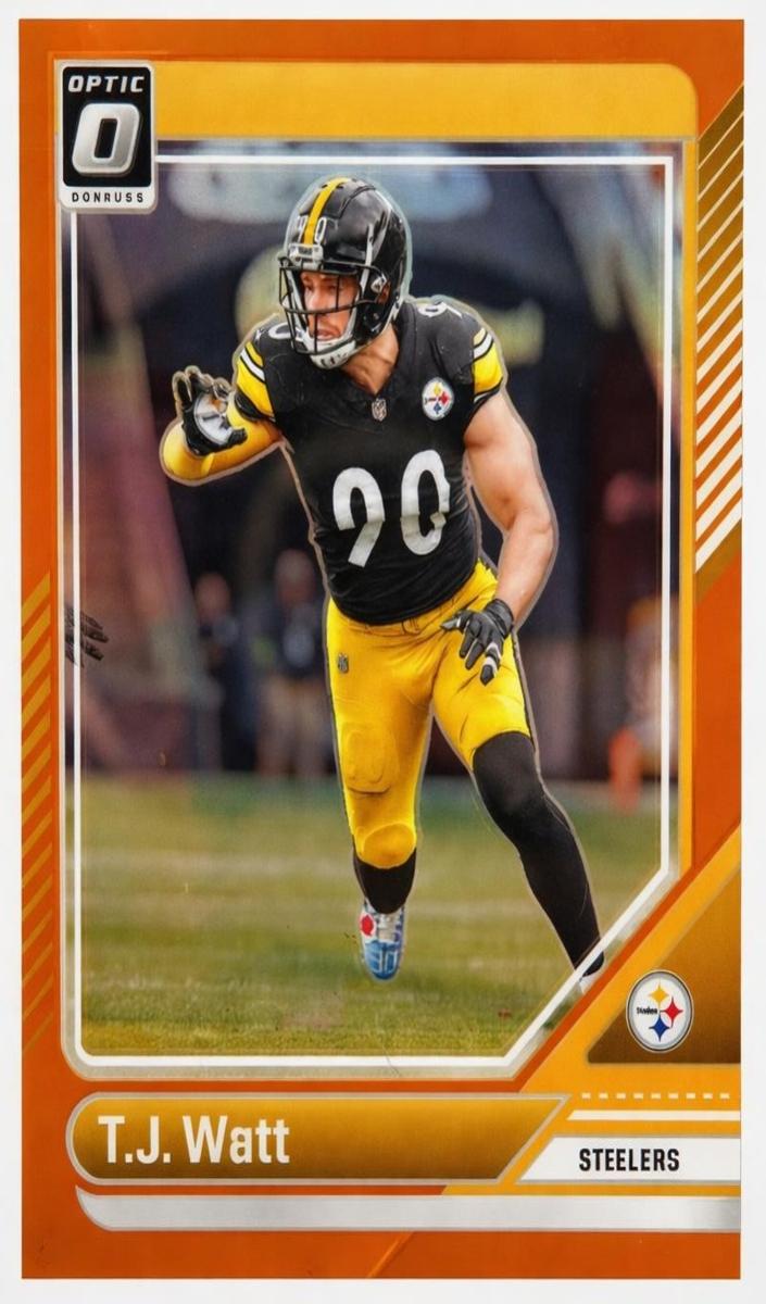 2023 Donruss Optic Football Orange T.J. Watt #166 PSA 10
