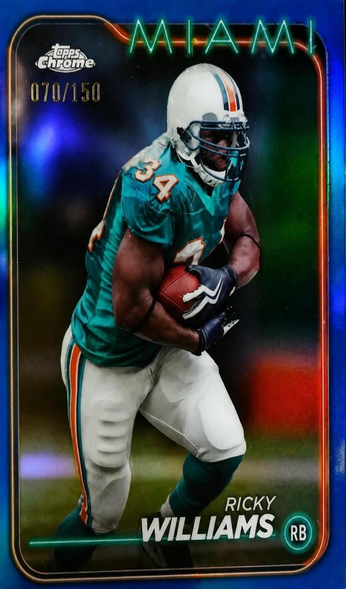 2024 Topps Chrome Football Blue Refractor Ricky Williams #110