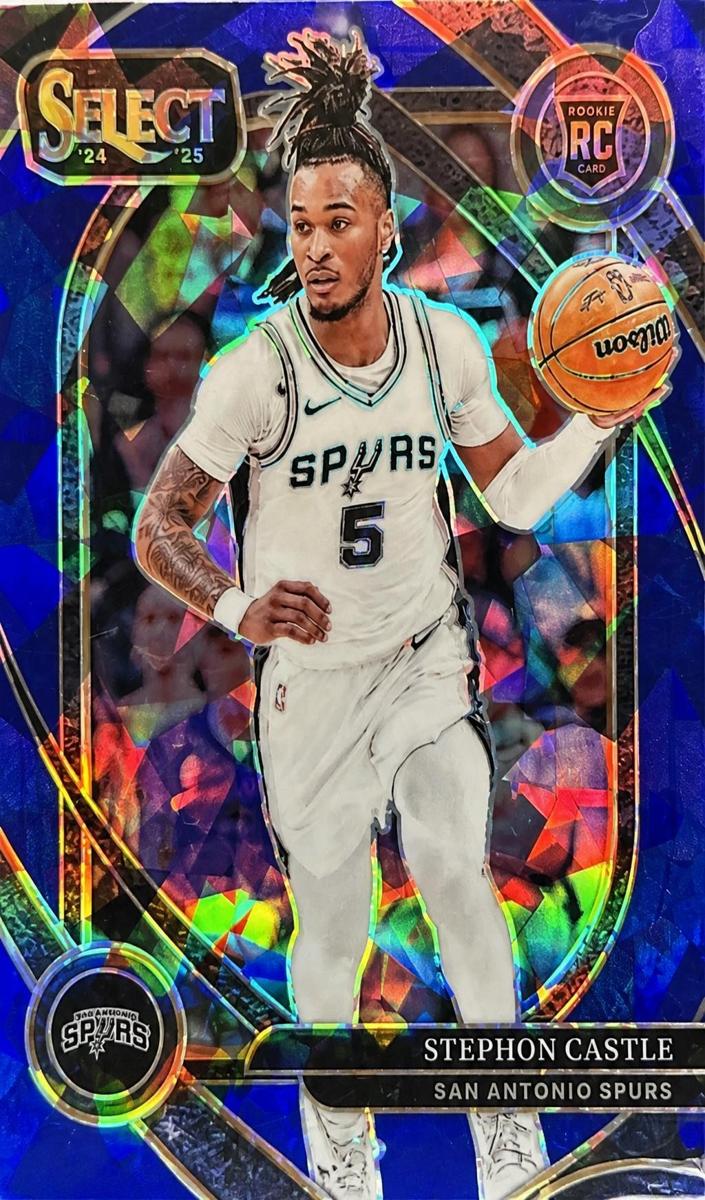 2024 Panini Select Basketball Blue Cracked Ice Stephon Castle #292