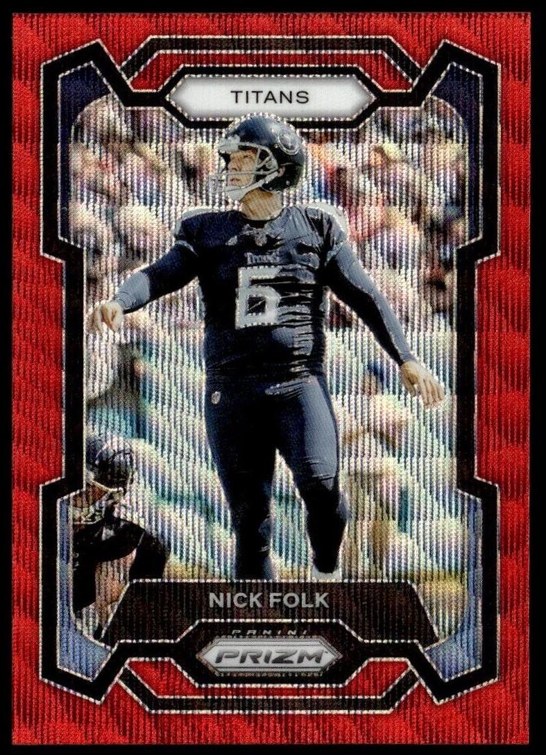 2023 Panini Prizm Football Red Wave Nick Folk #208