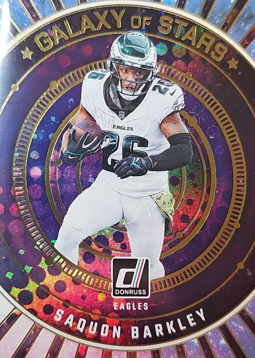 2024 Panini Donruss Football Galactic Saquon Barkley #GOS-SBA PSA 9
