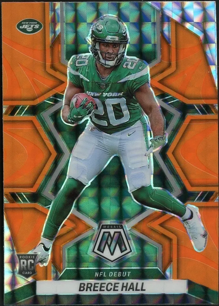 2022 Panini Mosaic Football Reactive Orange Breece Hall #283 SGC 9.5