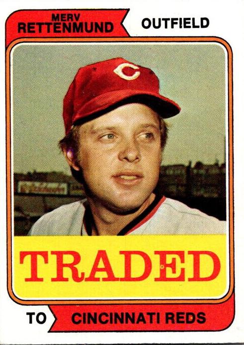 1974 Topps Baseball Merv Rettenmund #585 PSA 8